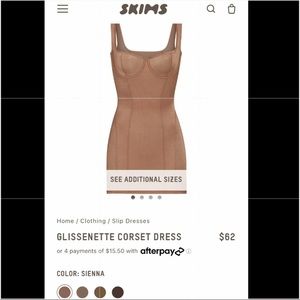 NWT Skims Glissenette Corset Dress - Sienna Size S